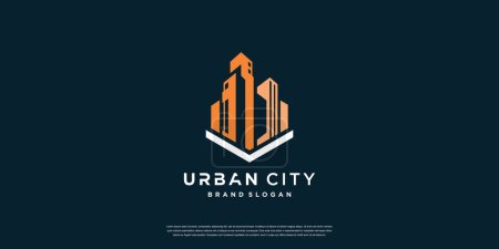 Téléchargez les illustrations : Modèle de logo de ville urbaine avec concept créatif Premium Vector - en licence libre de droit