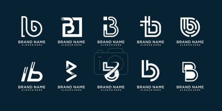 Téléchargez les illustrations : Logo Lettre B avec concept d'élément créatif pour Premium Vector initial ou professionnel - en licence libre de droit