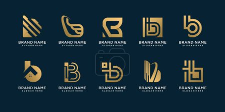 Téléchargez les illustrations : Logo Lettre B avec concept d'élément créatif pour Premium Vector initial ou professionnel - en licence libre de droit