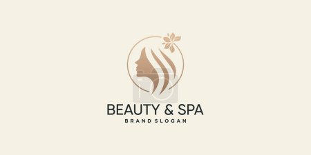 Illustration for Beauty logo design with creative abstract concept Premium Vector - Royalty Free Image