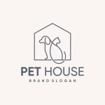 Pet house logo design vector with creative and simple concept