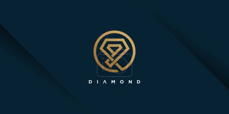 Téléchargez les illustrations : Logo diamant vecteur de conception avec concept créatif simple et unique - en licence libre de droit