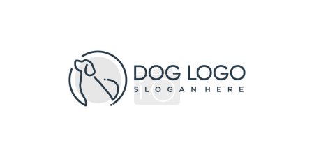 Ilustración de Diseño del logo del animal doméstico con concepto creativo y sencillo - Imagen libre de derechos