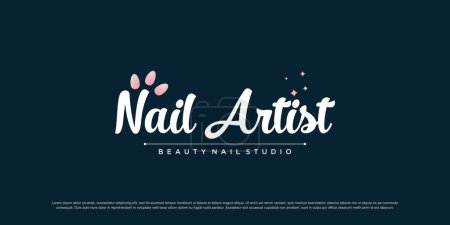 Beauty nail logo design vector with unique concept