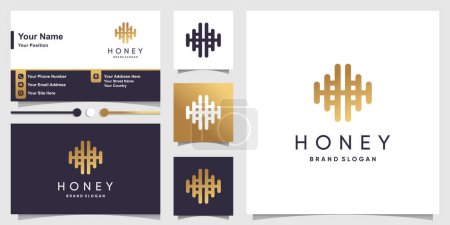 Téléchargez les illustrations : Vecteur de conception de logo miel avec style créatif moderne - en licence libre de droit