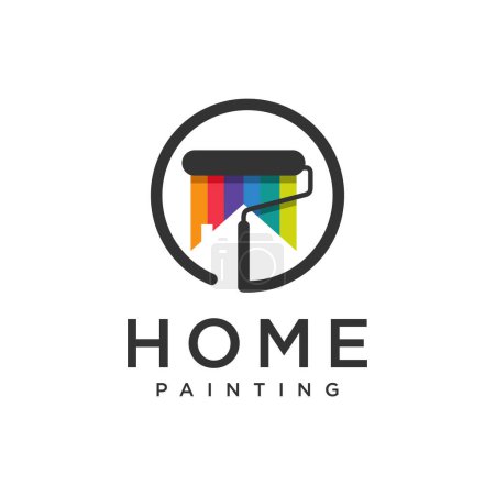 Ilustración de Icono vectorial de elemento de diseño de casa de pintura con idea creativa para persona de negocios - Imagen libre de derechos