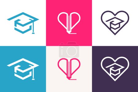 Smart study design element vector icon collection with creative idea