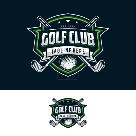 Téléchargez les illustrations : Modèle de logo de golf illustration vectorielle de conception pour club de golf - en licence libre de droit