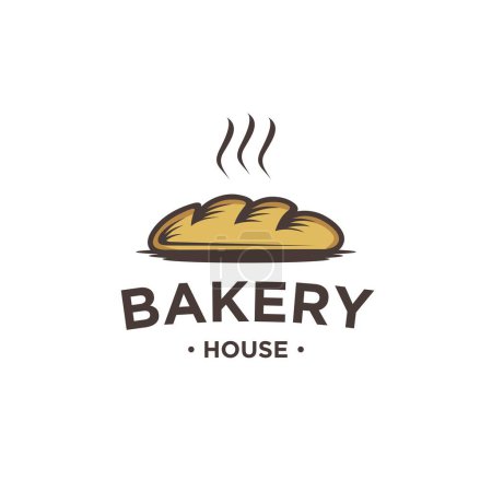Illustration for Bakery logo vector, Cake Shop Label Vector Logo Stamp. Bread logo design - Royalty Free Image