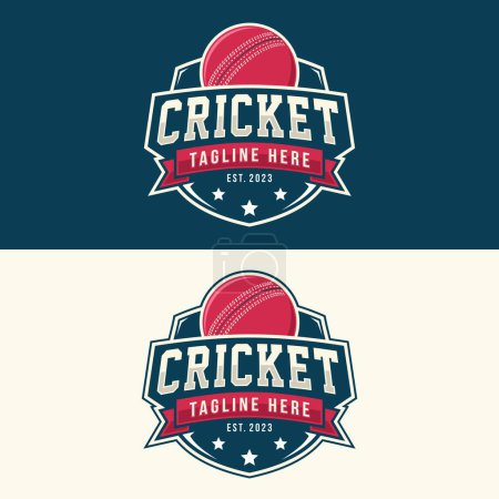 Illustration for Cricket logo vector illustration, Logo for cricket sport team, competition badge and label - Royalty Free Image