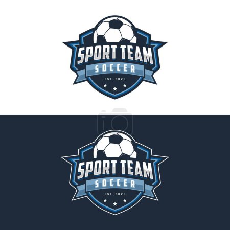 Illustration for Soccer Logo or football club sign Badge. Football logo vector design illustration - Royalty Free Image