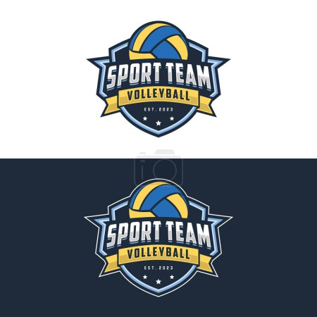 Volleyball logo design vector illustration, for volleyball club