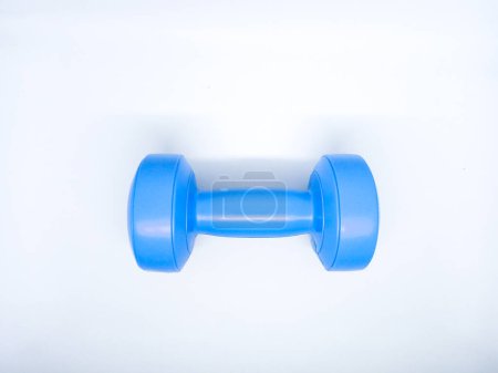 Photo for Blue colour 1kg Gym Dumble for fitness on white background. - Royalty Free Image