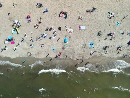 Foto de Vista aérea de la playa, gdansk, polonia, mar báltico - Imagen libre de derechos