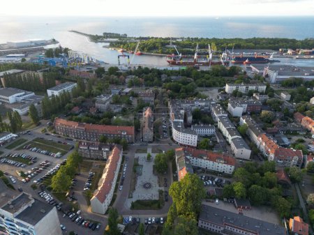 Foto de Vista aérea de la ciudad de la capital del estado de Polonia - Imagen libre de derechos