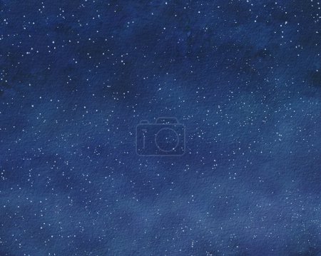 Photo for Cosmic backdrop. Starlit night sky. Gleaming galaxies of the distant cosmos. Nocturnal enchantment. Blue, green, and pink color palette. Captivating watercolor illustration with astral elements. - Royalty Free Image