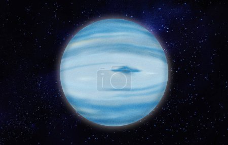Téléchargez les photos : Neptune - la dernière planète de notre système solaire. Ciel étoilé nocturne. Pour les écoles, l'astronomie, les couvertures de cahiers et les journaux. Symbole le dieu de la mer, patron du signe du zodiaque Poissons. Aquarelle - en image libre de droit
