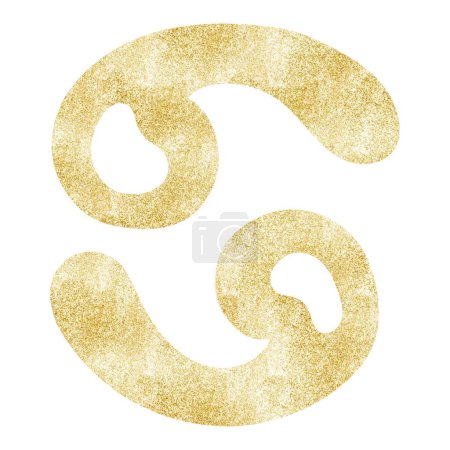 Photo for Gold cancer zodiac symbol illustration. Simple cancer zodiac icon. luxury, esoteric zodiac sign concept. Astrological calendar. Horoscope astrology. Fit for paranormal, tarot readers and astrologers. - Royalty Free Image