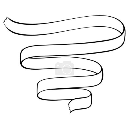 Ilustración de Un boceto monocromático de una cinta, con un patrón circular dentro de una forma ovalada. Creado utilizando el arte de línea y técnicas de diseño gráfico - Imagen libre de derechos