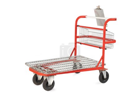 Photo for Cash and Carry Trolley for gross markets and warehouses, isolated on white background - Royalty Free Image