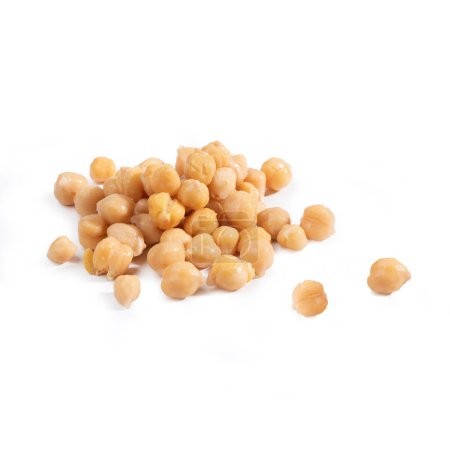 Photo for Chickpeas, Boiled, Heap  Isolated on White Background - Royalty Free Image