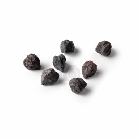 Photo for Black Chickpeas from Italy, Raw Uncoocked "Ceci Neri" Legumes, a.k.a. "Kala Chana" or "Bengal Grams"  Isolated on White Background - Royalty Free Image