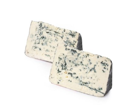 Photo for Typical Italian Cheese "Gorgonzola"  Isolated on White Background - Royalty Free Image