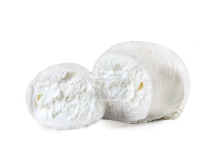 Photo for Mozzarella Cheese Ball from Italy  "Boccone"  Isolated on White Background - Royalty Free Image
