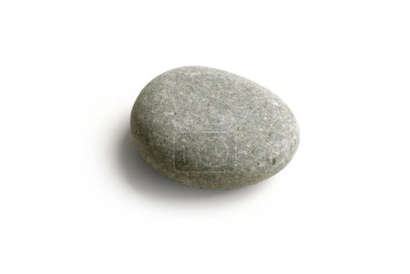 Foto de Guijarros de piedra, gris, primer plano aislado sobre fondo blanco - Imagen libre de derechos