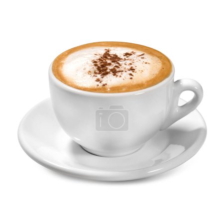 Photo for Italian Cappuccino Coffee Cup - Isolated on White Background - Royalty Free Image