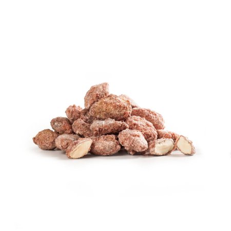 Photo for Candied almonds, Sugared Almonds, caramelized almonds,  Isolated on White Background - Royalty Free Image