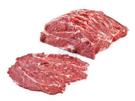 Photo for Rib eye steak, prime rib beef, isolated on white background - Royalty Free Image