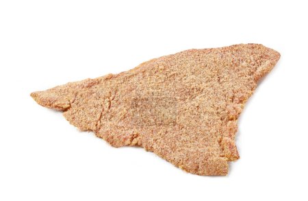 Photo for Italian Veal Breaded Cutlet "alla Milanese"  Isolated on White Background - Royalty Free Image