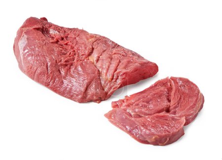 Photo for Horse Meat Tenderloin - Italian "Filetto" - Isolated on White Background - Royalty Free Image