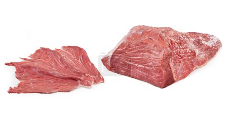 Photo for Beef Sirloin - Italian "Sottofesa" - Isolated on White Background - Royalty Free Image