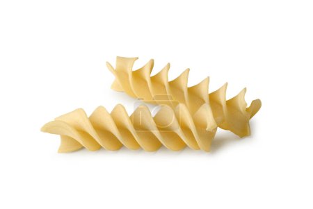 Téléchargez les photos : Pâtes italiennes - Fusilloni Type - Pâtes di Gragnano - Isolé sur fond blanc - en image libre de droit