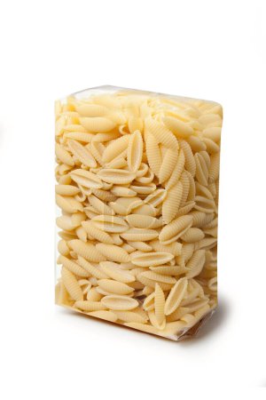 Photo for Pasta packaging isolated on white background - gnocchetti sardi - Royalty Free Image