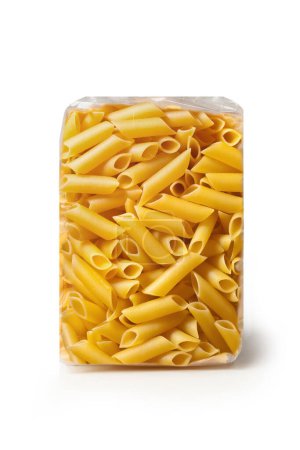 Photo for Italian pasta - penne - packaging isolated on white background - Royalty Free Image