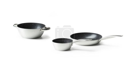 Photo for Pasta Cooker set, Cooks Standard, basic set, isolated on white background - Royalty Free Image