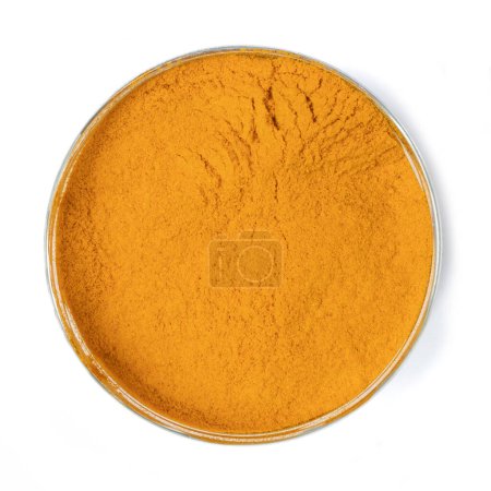 Photo for Spice Top View  Curcuma or Turmeric Powder Isolated on White Background - Royalty Free Image