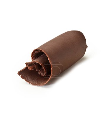 Foto de Rizos de chocolate negro aislados sobre fondo blanco - Imagen libre de derechos