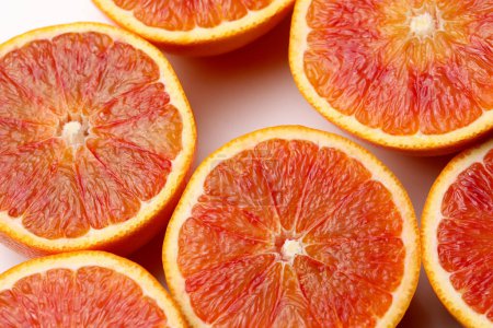 Photo for Red Orange topview on white background - Arancia Tarocco - Citrus sinensis - Royalty Free Image