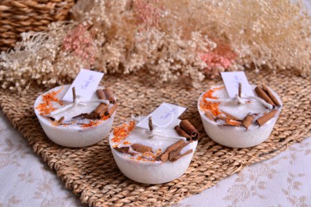 Hochzeit bevorzugt orange Zimt botanische Kerzen Gastgeschenke, Herbst rustikalen Stil Dekoration, originelle Party Souvenirs