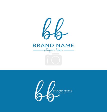 Téléchargez les illustrations : Bb Lettre Écrit à la main Signature Logo BB Logo icône bb Design - en licence libre de droit