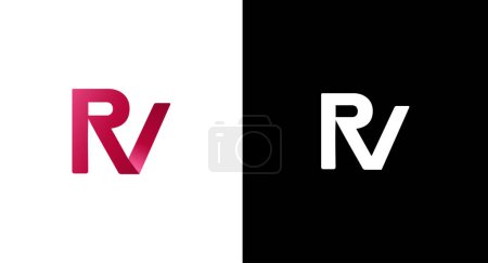 Illustration for Initial RV letter linked logo vector template. Swoosh letter RV logo design. Monogram Logo, RV icon Lettermark logo Design - Royalty Free Image