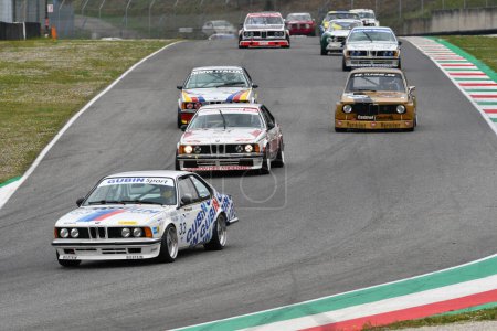 Foto de Scarperia, 3 April 2022: BMW 635 CSi Gr. 2 1983 driven by unknown in action during Mugello Classic 2022 at Mugello Circuit in Italy. - Imagen libre de derechos