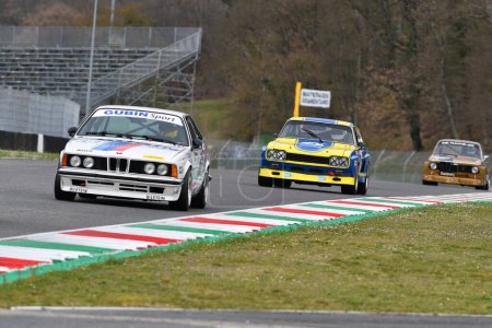 Foto de Scarperia, 3 April 2022: BMW 635 CSi Gr. 2 1983 driven by unknown in action during Mugello Classic 2022 at Mugello Circuit in Italy. - Imagen libre de derechos