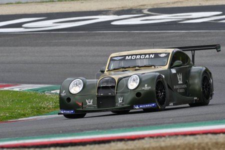 Photo for Scarperia, 2 April 2023: Morgan Aero 8 GT3 year 2009 in action during Mugello Classic 2023 at Mugello Circuit in Italy. - Royalty Free Image