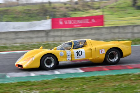 Photo for Scarperia, 2 April 2023: Chevron B16 year 1971 in action during Mugello Classic 2023 at Mugello Circuit in Italy. - Royalty Free Image