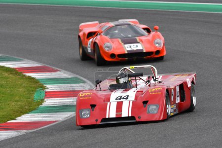 Photo for Scarperia, 2 April 2023: Chevron B19 year 1971 in action during Mugello Classic 2023 at Mugello Circuit in Italy. - Royalty Free Image